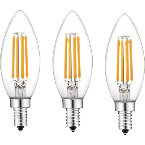 Bombillas LED tipo vela E14, blanco cálido, 4W, 2700K, 470LM, 3 unidades (1/5)