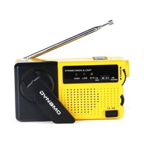Radio AM/FM avec lumière LED et Mini Radio à manivelle avec Chargement Manuel Radio d'urgence extérieure Jaune