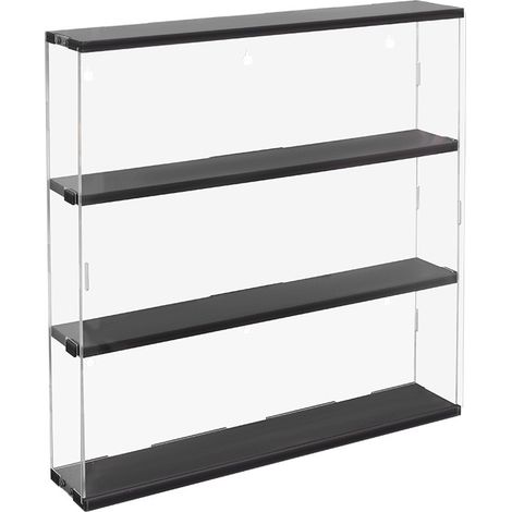 Vitrine Acrylique Transparente avec Base en Bois 30x8.5x43.5cm (1/3)