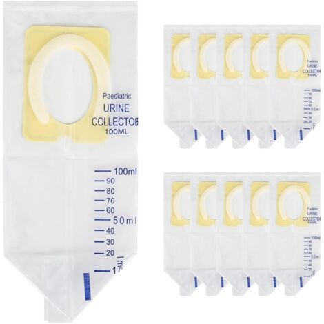 Lot de 40 sacs à urine pour bébé, 100 ml, pour les déplacements, les enfants, avec surface adhésive et protection contre les fuites, sacs de récupération d'urine pour bébé, portables, jetables