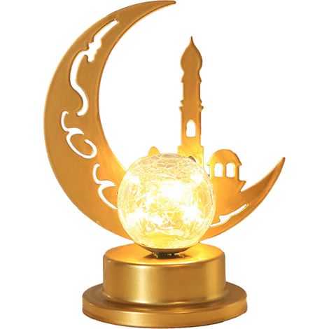 Ortviai Lampe de bureau décorative LED en fer ajouré style château, idéale pour décoration intérieure et fêtes (1/5)