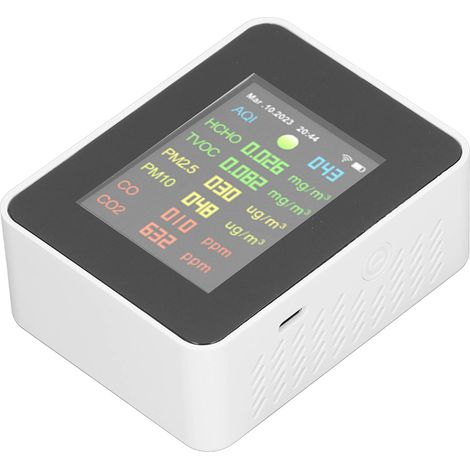 9-in-1 WLAN-Luftqualitätsmonitor, Detektor, Farb-LCD-Bildschirm, Digitalanzeige, multifunktionales Innenmessgerät (1/5)