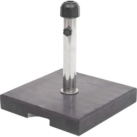 Sonnenschirmständer HHG-625, Schirmständer Schirmhalter, Granit 24kg eckig schwarz
