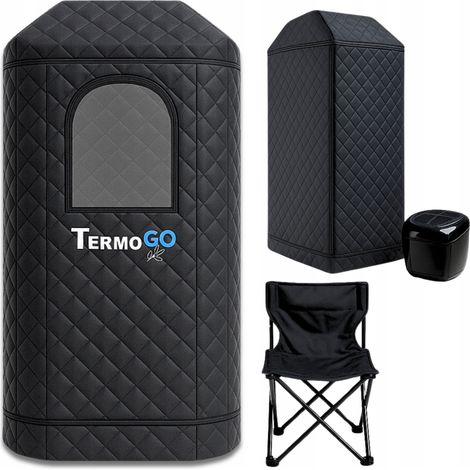 TERMO GO Sauna a vapore portatile con poltrona combinata Home SPA 180x53x53cm (1/5)