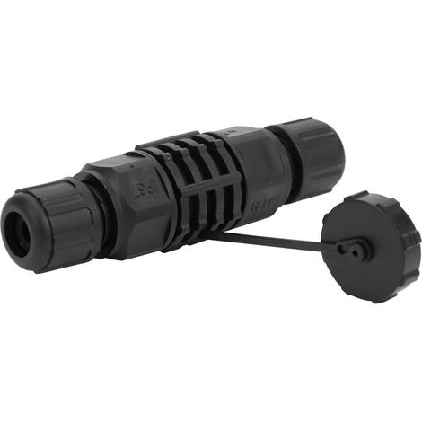Connecteur Ethernet RJ45 étanche à l'eau et à la poussière, adaptateur RJ45 noir pour extérieur, coupleur fil-à-fil 8 broches IP67 (1/5)