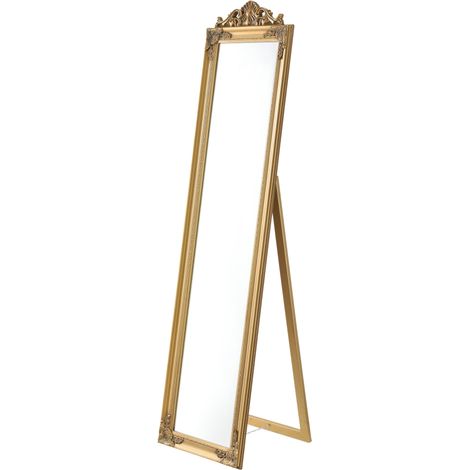 Specchio da terra inclinabile 160 x 40 cm oro 030007962