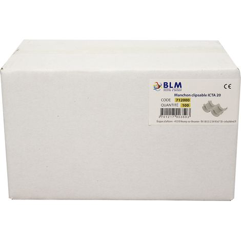 100 Manchons clipsables pour tube ICTA 20 - BLM