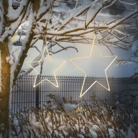 esotec Solar LED Weihnachtsstern 2er Set Ø30+40cm Weihnachtsdeko XXL 103426 (1/5)