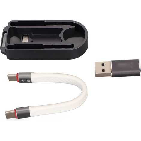 Câble USB C mâle-mâle PD 100W charge rapide 40Gbps, longueur 13cm, flexible, avec étui adaptateur Type A (1/5)
