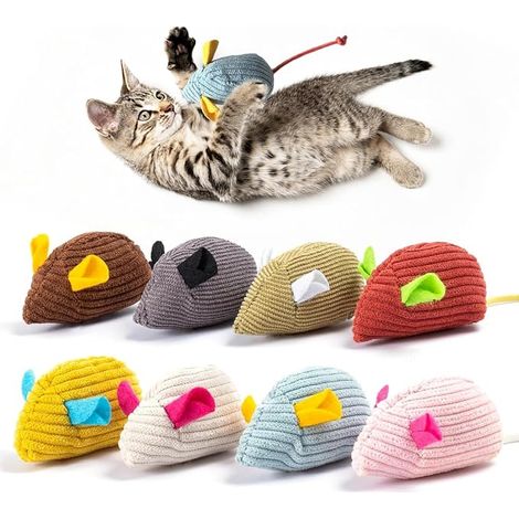 Plush Cat Toys, Mouse Toy for Cats, Teeth Cleaning Catnip Toy, for Kicking Playing and Indoor Interacting (1/5)