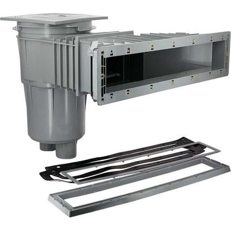 Hayward – Skimmer de piscine miroir 3139 – Pour béton liner – Ligne d'eau haute – Installation avec bride et joints inclus – Gris clair