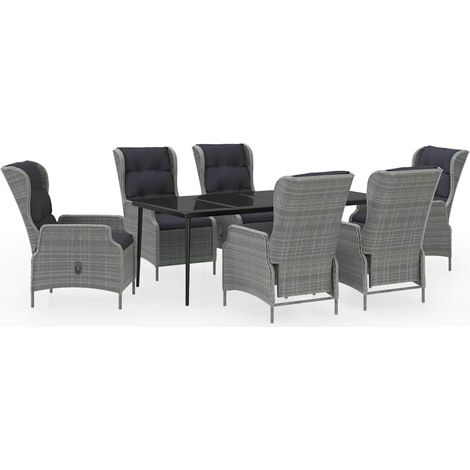 Maison Exclusive - Set da Pranzo da Giardino 7 pz Grigio Chiaro (1/5)