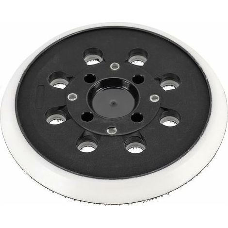 Plateau de ponçage auto-agrippant de 125 mm compatible avec les ponceuses excentriques pour Bosch PEX 300 AE, 400 AE et 4000 AE de 125 mm (Poweka) - Plateau de ponçage et disque inclus (1/5)