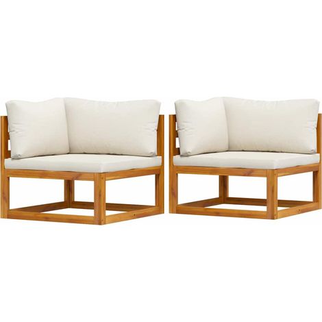 Maison Exclusive - Divani Modulari Angolari 2 pz con Cuscino Bianco Crema (1/5)