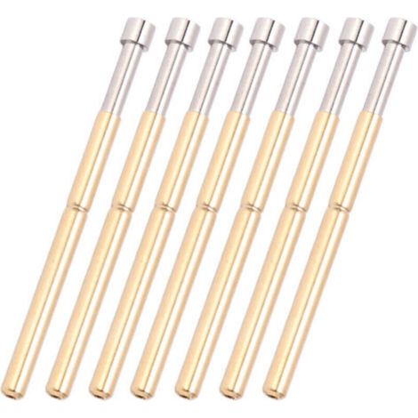 100 Pièces Test de Ressort Pogo Pin Type de Tête Concave Sonde de Test de Ressort Matériel en Laiton 2.02mm/0.1in Diamètre du Tube 33.35mm/1.3in PCB Test Pins (1/4)