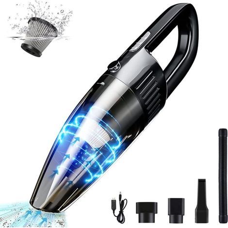 Akku-Tischstaubsauger (120 W). Schnellladefunktion und waschbarer Filter. Ideal für Zuhause, Auto und Küche.