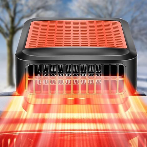Tragbare Autoheizung, 12 V, 120 W, 360° drehbar, schnelles Aufheizen, Entfroster und Entfeuchter, Zigarettenanzünderstecker, Windschutzscheibenenteiser