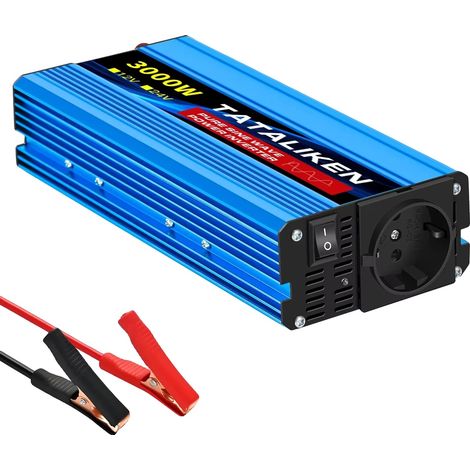 Inversor de onda sinusoidal pura, convertidor portátil, de 12 V 3000 W a 220 V 50 Hz. (1/2)