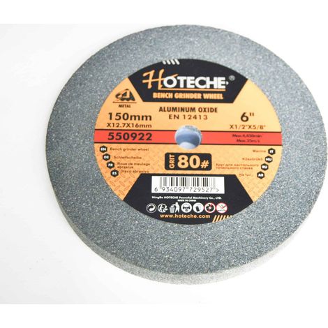 PIETRA DISCO ABRASIVO PER MOLA DA BANCO 150mm GRANA 80 ALL'OSSIDO D'ALLUMINIO