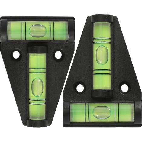 Lot de 2 Mini Niveaux à Bulle Type T, Petit Niveau Magnétique en Plastique avec 2 Bulles Croisées, pour Camping-car, Caravane, Précis et Pratique (1/5)