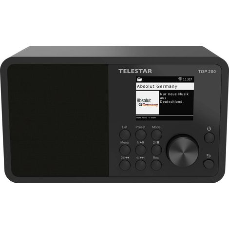 Telestar TOP 200 Schwarz Radio Internet portatile Internet, DAB+, FM Nero