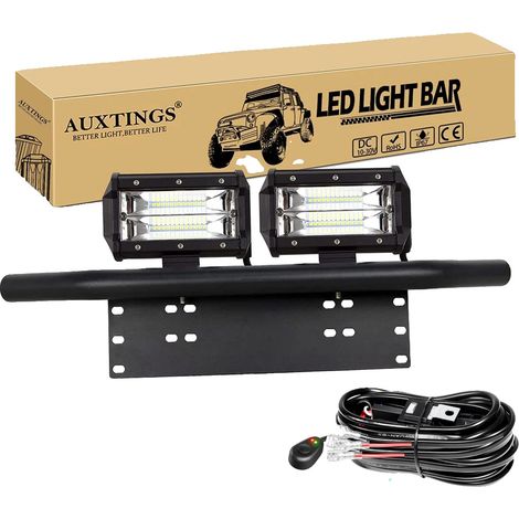 Barra de luz LED, alto brillo, construcción duradera, cable de 7 pulgadas (2 x 72 W) (1/2)