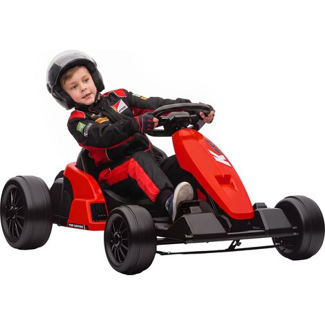 Kart Électrique pour Enfants 24 V, Go Kart, Moteur 2 x 150W, Mode Drift, Siège Réglable, Démarrage Progressif, Rouge (1/5)