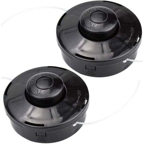 Set of 2 nylon trimmer heads – Compatible with petrol brushcutters – Size 12x7.5cm – 2m line, 2.4mm diameter (1/5)