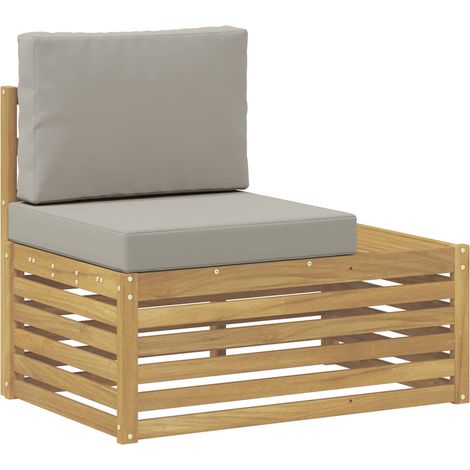 Sofá de esquina exterior Madera de Acacia Sólida Blanco vidaXL
