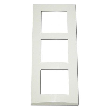 Plaque triple blanche 3 postes verticale entraxe 57mm – Bord biseauté pour appareillage mural – Pour installations électriques – Alternative Elec