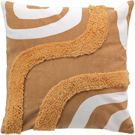 Housse de Coussin Déco "Mirade" 40x40cm Camel (1/4)