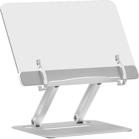 Support de lecture pour enfants en alliage d'aluminium argenté, réglable en hauteur, multifonction pour tablette et ordinateur portable.