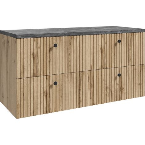 Badplaats Meuble vasque Saros 120 cm - Chêne - Meuble de salle d