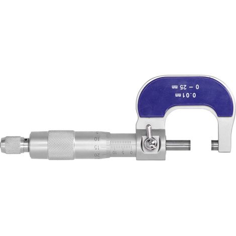 Mikrometerschraube aus Edelstahl mit Außendurchmesser, spiralförmig verriegelbarem Messinstrument, 0 bis 25 mm (1/5)