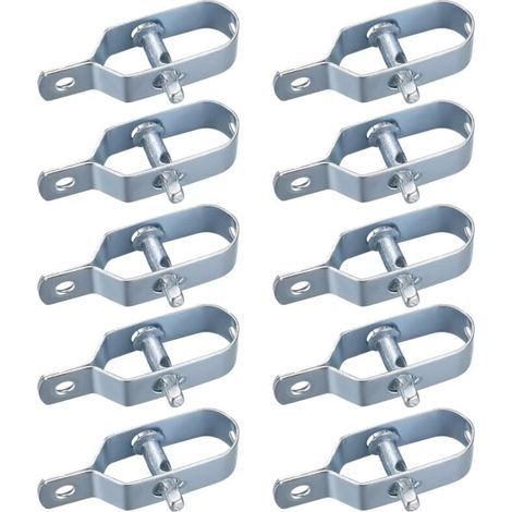 Lntyq 10 Pièces Tendeur Grillage, Tendeur de Clôture, Tendeurs à Fil Barbelé, Kit de Connecteurs Tendeur de Corde pour Fil de Tension (Couleur argent) (1/4)
