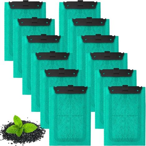 Lot de 12 cartouches filtrantes de rechange en carbone pour aquarium 250, pour FilterBox 300, avec charbon actif et zéolite (1/5)
