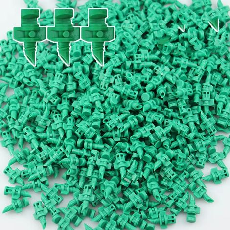 (50 pièces vertes) 50 buses d'arrosage brumisatrices pour jardin et pelouse, angle de diffusion de 180° et 360°, à réfraction simple. (1/5)