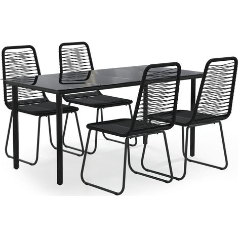 Ensemble repas de jardin 5 pcs Contemporain, Ensemble Table à manger + 4 chaises Noir OIB4334E (1/5)