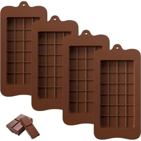 Moule à pâtisserie - Silicone - Tablette Chocolat - Antiadhésif - 22x10,5 cm - Résistant aux températures (1/4)