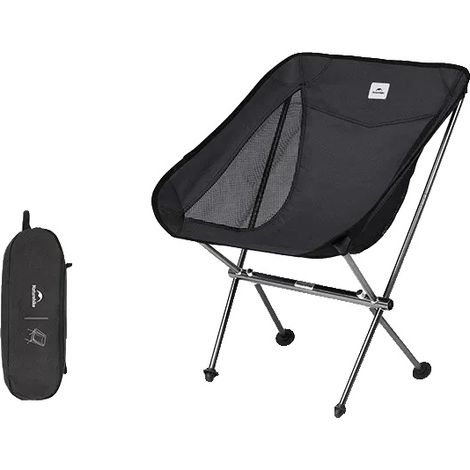 Silla plegable, ligera, portátil, talla M - Negra (1/2)