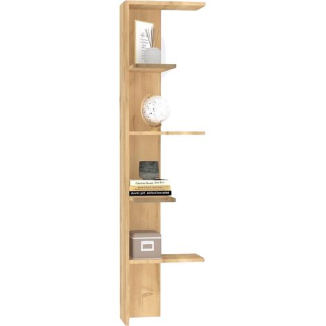 Libreria Mortaran, Biblioteca 4 Ripiani, Installazione Libera, Utilizzabile Come Divisorio Locale, 40x21x160h cm Marrone Rovere
