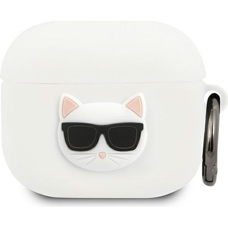 Karl Lagerfeld Silikon-Choupette-Hülle für AirPods 3, Weiß (1/2)