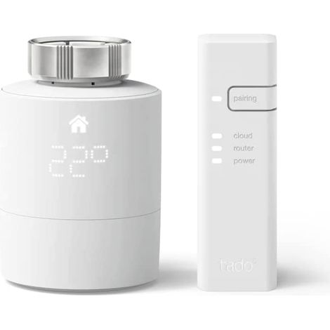 Tado Testa Termostatica Intelligente Kit di Base V3+ – Gestione intelligente del riscaldamento, facile installazione fai da te, compatibile con Alexa, Siri & Assistente Google (1/10)