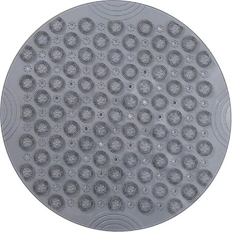 Anti-moisissure tapis de douche rond avec ventouses et trous de drainage pour salle de bain Label