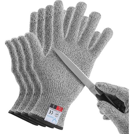 2 paires (4 gants) de gants anti-coupures, niveau de protection alimentaire 5, gants de cuisine Go Oyster (grande taille)