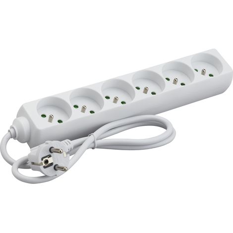 DEBFLEX - BLOC 6 PRISES 2P+T 16A 1M BLANC - 716943