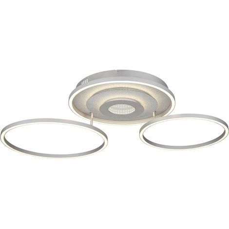 LED Deckenlampe Fernbedienung dimmbar Wohnzimmerlampe Timer silber B 57 cm (1/5)