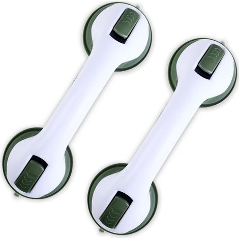 Shower and bath grab bars - Set of 2 x 30cm (12-inch) bars with powerful suction cups, balance bar, and safety handle for injured hands. - AquaForge (1/5)