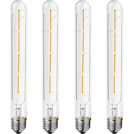 Lot de 4 Ampoules à Filament Long Tubulaire E27 4W, Remplacement Ampoule Halogène 40W, 220-240V AC, 2700K Blanc Chaud 400LM [Classe énergétique B]