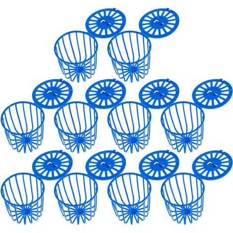 Set di 10 mangiatoie per uccelli a gabbia, con struttura cava resistente alla corrosione - Blu (1/5)